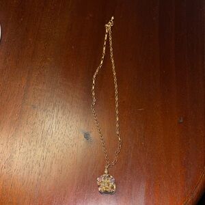 Elegant Gold Necklace with Multicolor Pendant